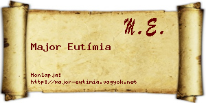 Major Eutímia névjegykártya